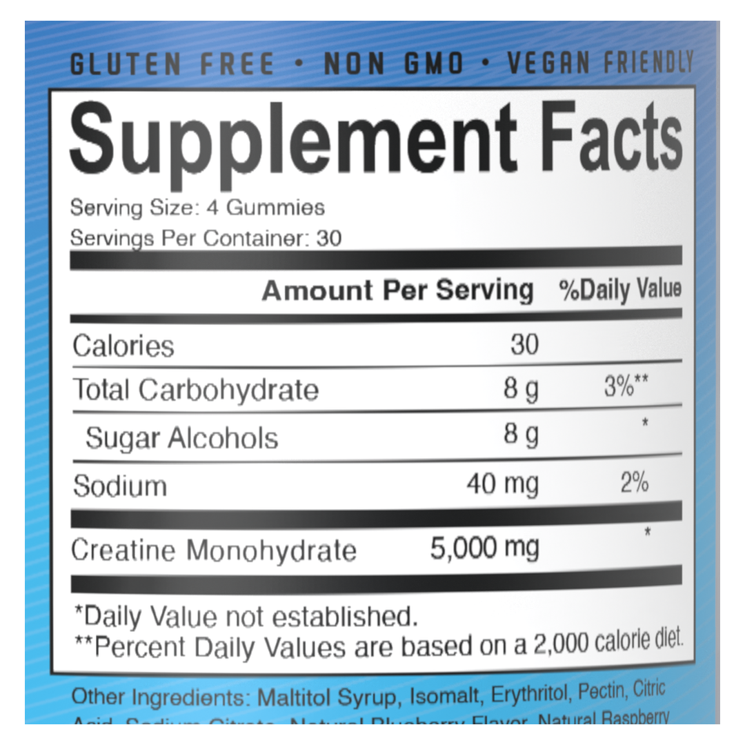 Frontline Creatine Gummies Supplement Facts