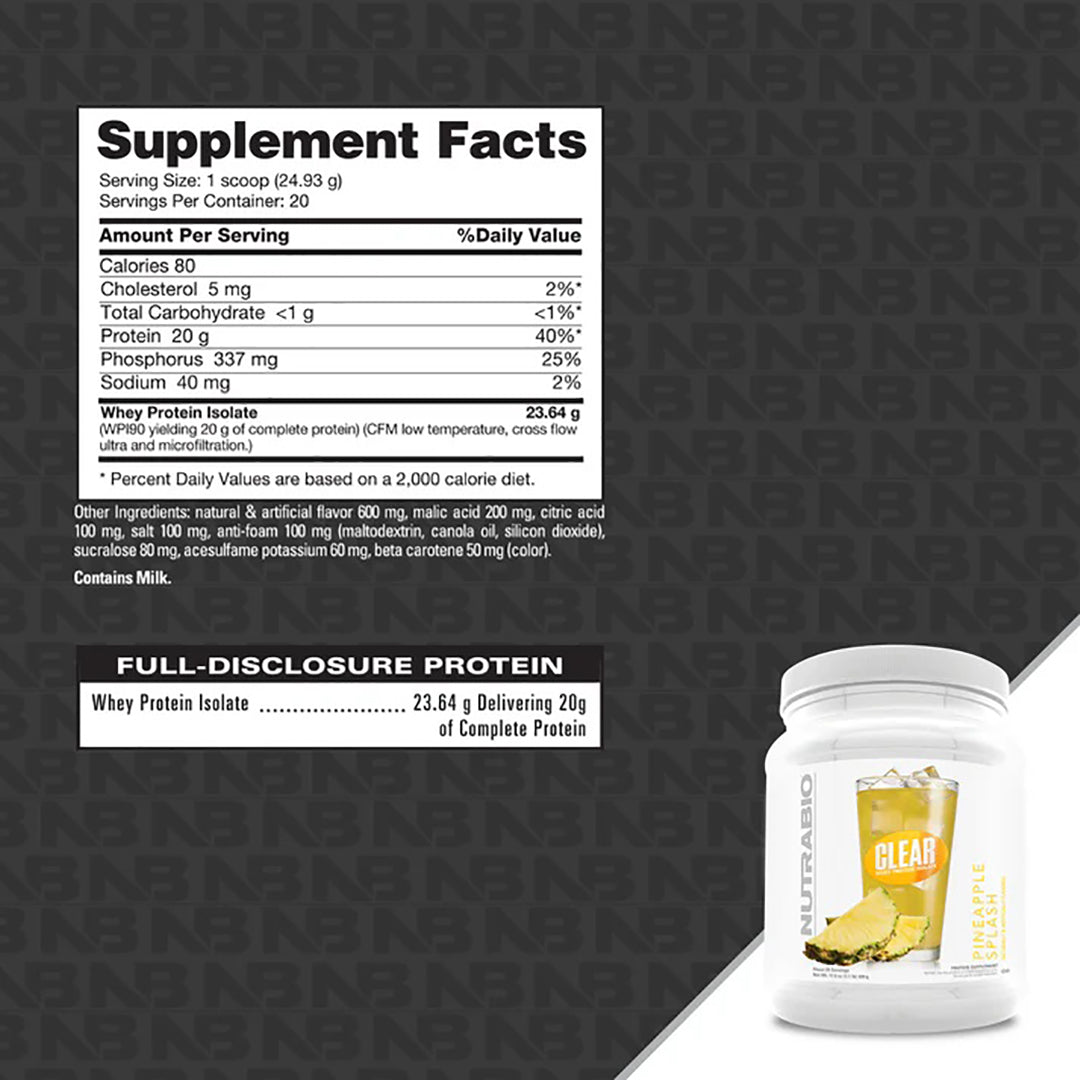 Clear Whey Protein Isolate by Nutrabio