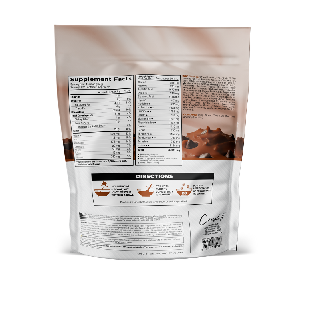 Core Nutritionals PUDD'N Death By Chocolate Supplement Facts