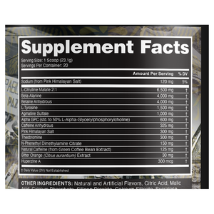 Anabolic Warfare Stim Lord Supplement Facts
